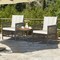 3 Pieces Mix Black and Brown Rattan Patio Set with Off-White Cushions and Table